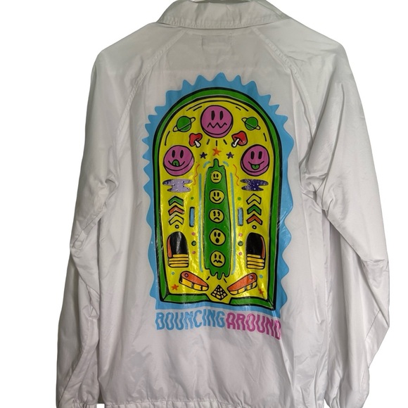 A-Lab “Bouncing Around” Coach Jacket | White Nylon | Size S - Picture 2 of 4